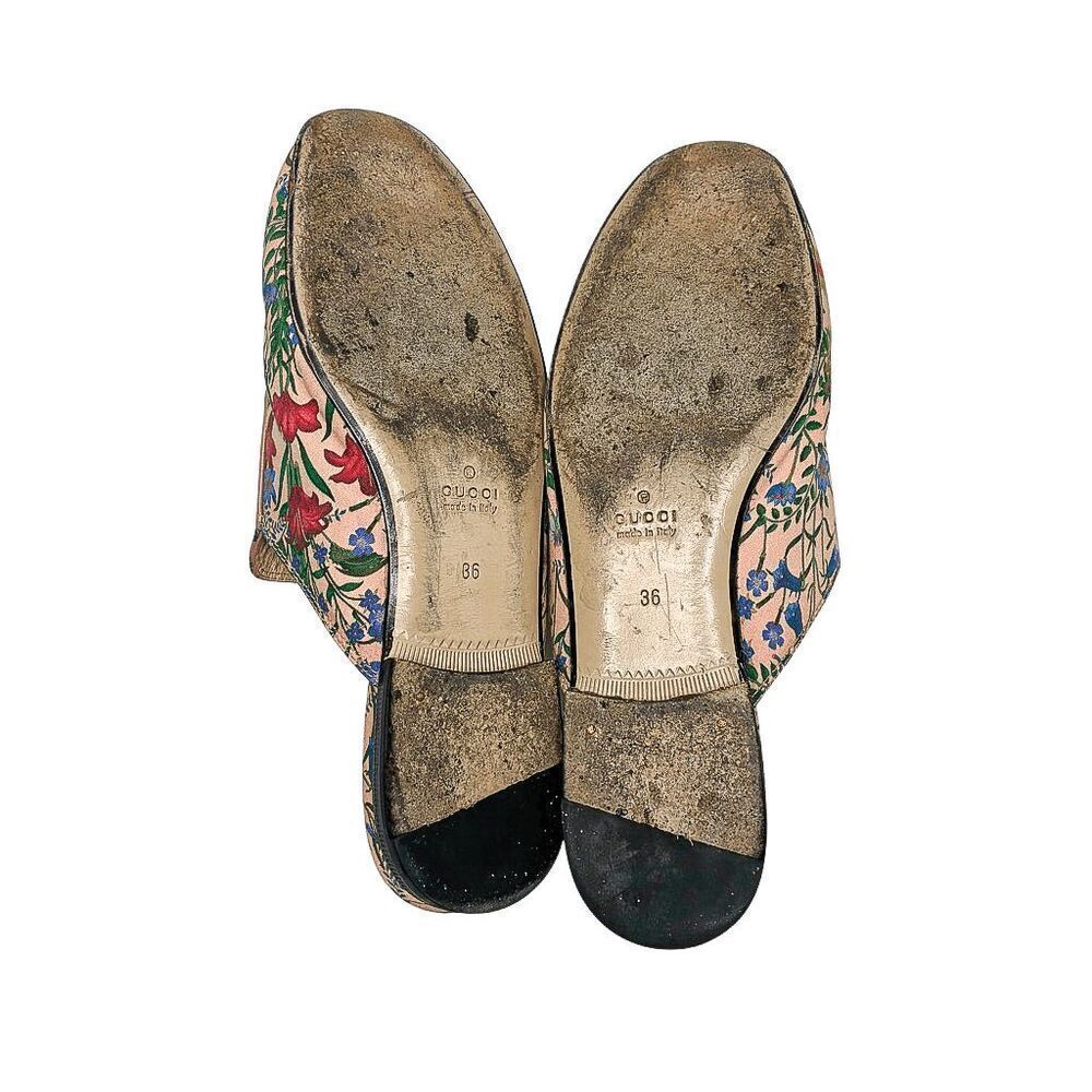 Gucci Floral Princetown Mule EU 36 Horsebit Slide Pink Loafer Flats Multicolor - Picture 9 of 10